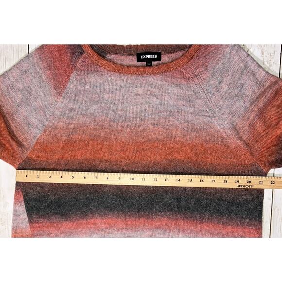 Express Round Neck Pullover Striped Knit Sweater Medium - Picture 4 of 7